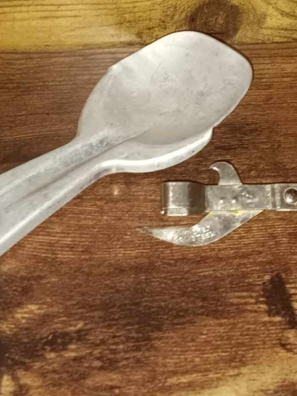 Vintage metal Short’ning and Ice Cream spoon & Vaughan’s Bottle Opener